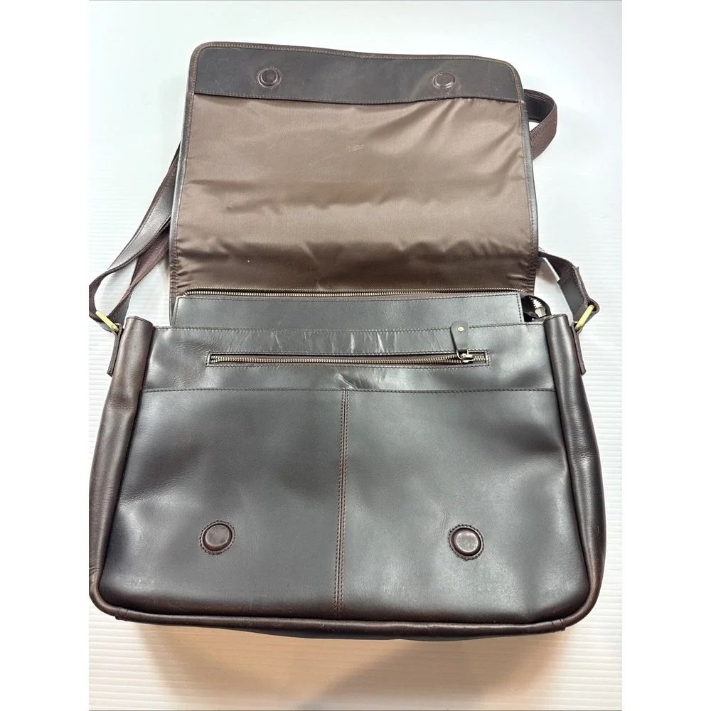 Rustic Town leather messenger Laptop Shoulder bag Brown 16x13x3.5